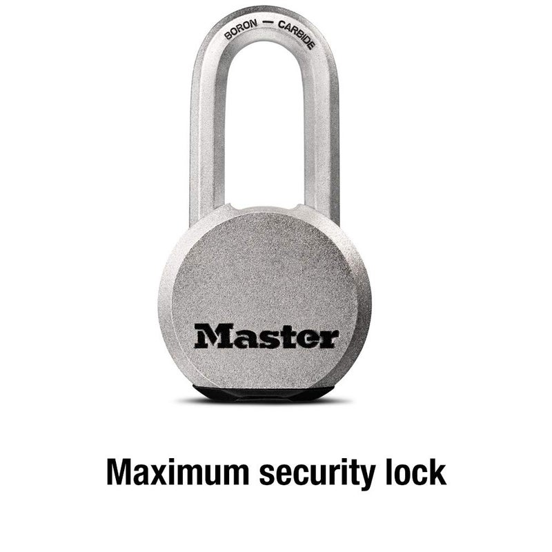 Master Lock Magnum Heavy Duty Solid Steel Silver Padlock with Key, Cut Resistant Gate Locks for Outdoor Fence or Shed, 14/32 x 2 x 15/16 Inches, M930XKADLH - Image 3